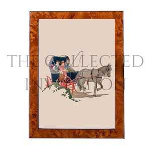 1920s Art children in horse carriage digital download to print, Print up to 8X10, Art Print for Nursery