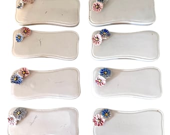 Eight Handpainted with Floral accent place cards made in Italy