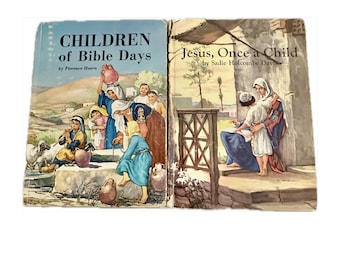 1950s Illustrated Children’s Bible Story Book and Jesus Childhood Books