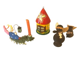 Collection of German Christmas Erzgebirge Wood Figurines
