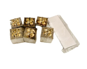 Vintage Godinger Place Card Holders Gift Box Silver Gold Holiday Table Decor Set