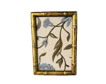 Vintage Faux Bamboo Gold Picture Frame 4x6 Tabletop Hollywood Regency Style