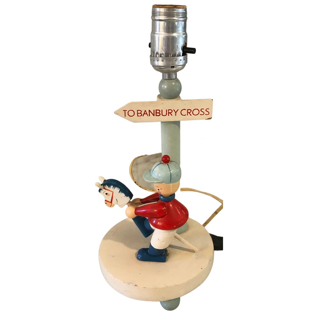 Vintage Wood Nursery Rhyme Lamp, Vintage Wood Handpainted Child's Baby Nursery Lamp Etsy