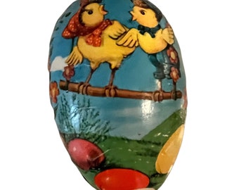 Vintage German Eggs, Paper Mache Eggs, Easter Candy Holder,  Vintage Easter Decor, Cardboard Eggs