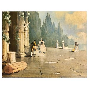 Impressionist Lithograph, backed on hardboard, French Wall Decor