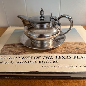 Vintage Art Deco Silverplate Tea Pot and Plate 1920s