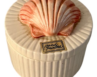 Vintage Fitz and Floyd Scallop Shell Lidded Box 1970s