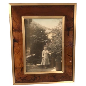 Faux tortoise frame with 1940s hand tinted photograph