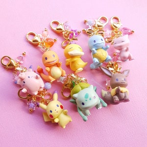 Cute Kawaii Mini Poke Gen 1 Phone Bag Purse Keyring Keychain Charm