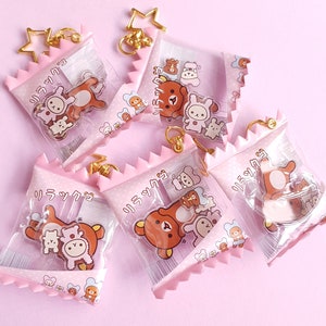 Candy Shaker Bag Acrylic CharmsKeychains PKM Hatterene Cotton CandyFairy Floss
