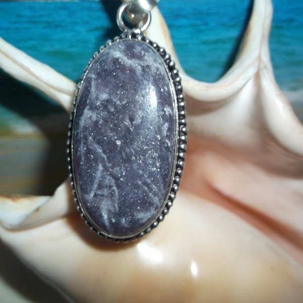 Lepidolite Pendant..Stress Relief Vibrations of Sacred Energy..Positive Energy of Higher Realm of Light..