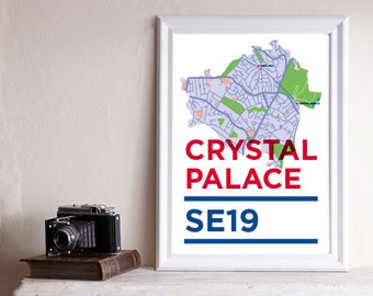 SE19 Print / Crystal Palace Print, South East London, London Map, A3 Print, London Print, South London Print