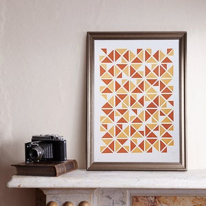 Limited Edition Screen Print, Triangular Screen Print, Triangle Screenprint, Graphic Shapes, Triangles Print, Geometric Screen Print