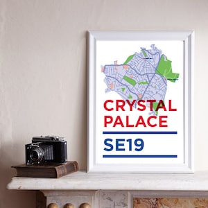 SE19 Print / Crystal Palace Print, South East London, Mapa Londynu, Wydruk A3, Wydruk Londynu, Wydruk Południowego Londynu