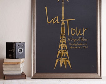 La Tour A2 Screenprint / Crystal Palace screenprint, Crystal Palace Antenna, French Print, South London Poster, TV Transmitter, Eiffel Tower