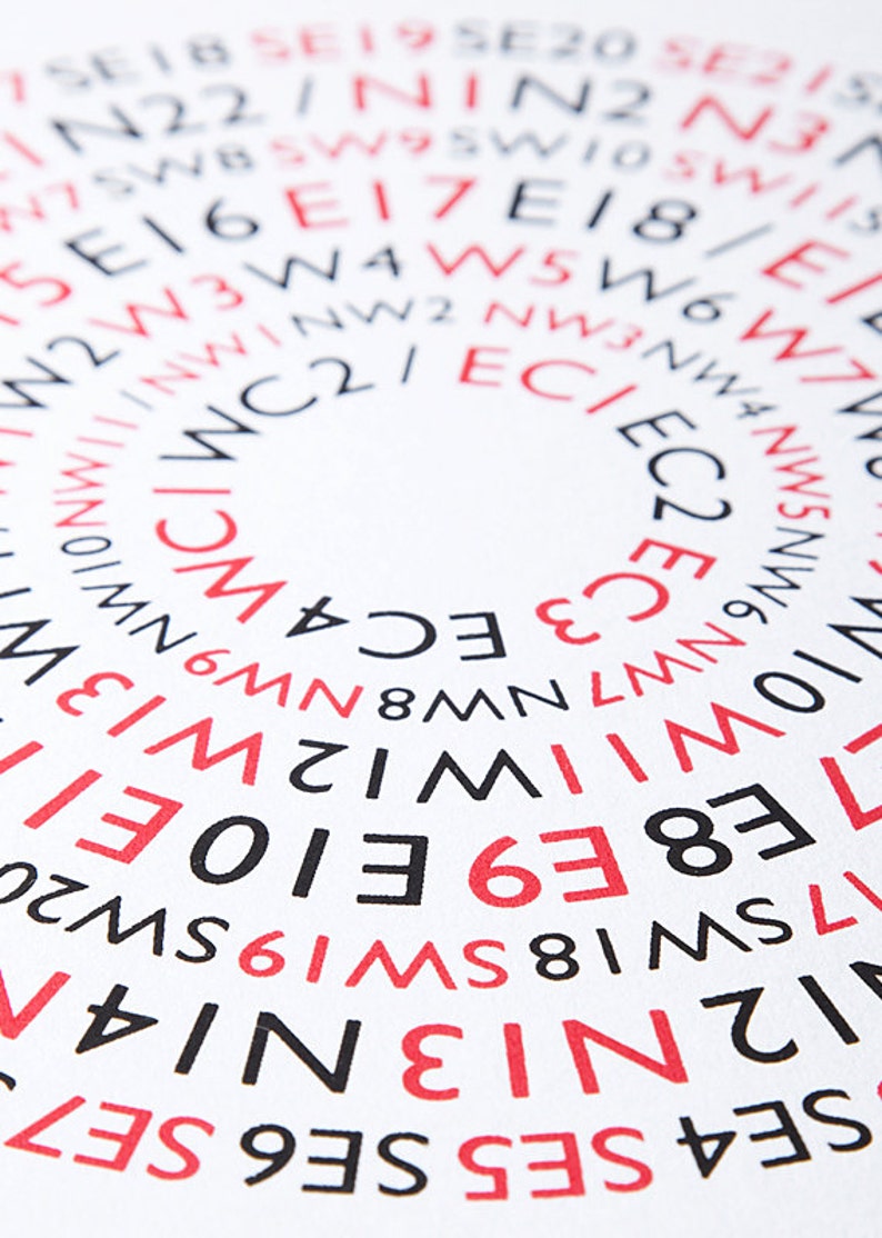 Postcode Lottery A2 Screenprint / London Screenprint, London Poster ...