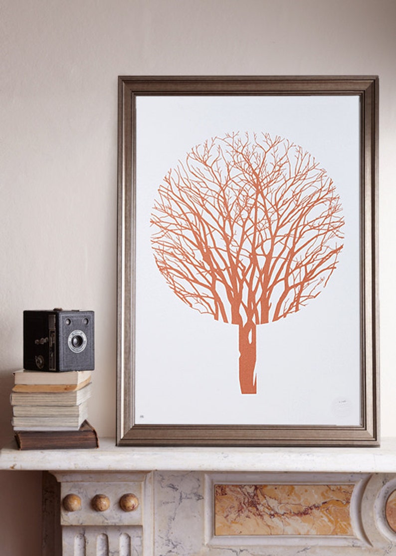 Graphics Tree Print Urban Forest A2 Screenprint / Tree Screenprint, Tree Poster, Graphic ...