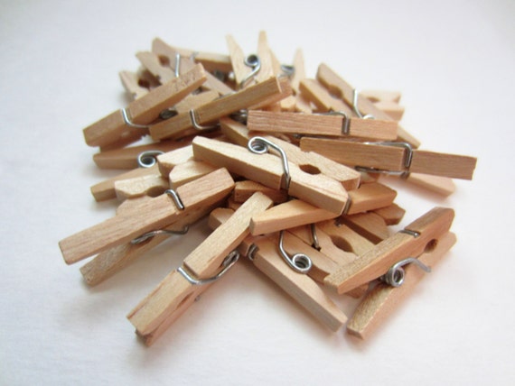 Items Similar To 24 Pieces Natural Color Mini Clothespin On Etsy