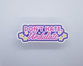 Don't Hate, Undulate - Quote stickers laptop stickers waterbottle stickers journal stickers vinyl stickers glitter decals bellydance decal