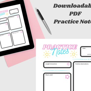 Practice Notes Printable PDF for Dance, Dance Logbook, Dance Journal, Dance Notebook, Instant Digital Download