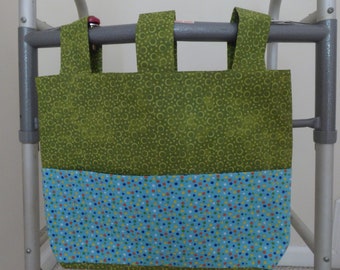 Olive and Teal Polka Dot Walker Bag (Free US Shipping)