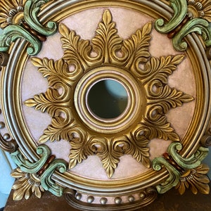 28” Ceiling Medallion, Handpainted Ceiling Medallions, Custom Ceiling Medallion, Decorative Ceiling Medallion