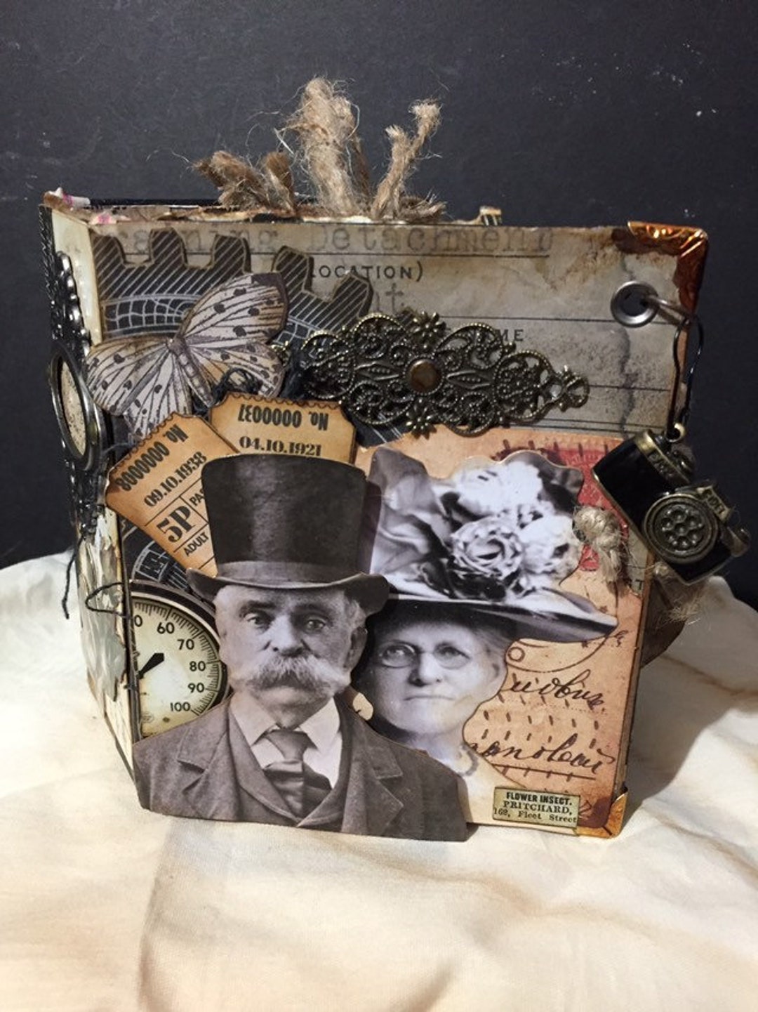 Handmade Junk Journal Mixed Media Journal Steampunk Memory Book Vintage ...