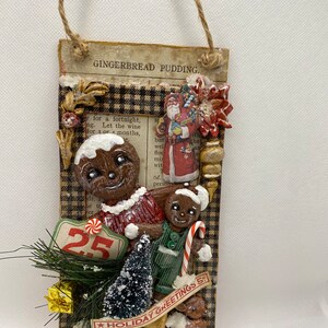 Gingerbread Christmas Ornament, Christmas Tree Decoration, Secret Santa Office Gift, Hang tag, One of a Kind Keepsake