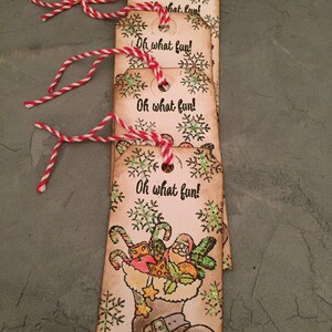 Rustic Christmas Gift Tags, Set of Five, Holiday Hang Tags