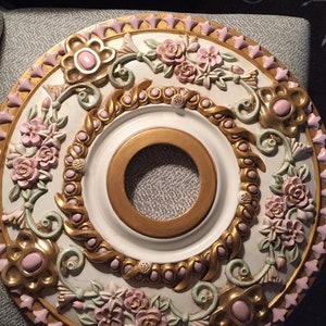 18” Ceiling Medallion, Handpainted Medallion, Custom Painted Ceiling Medallion, Decorative Ceiling Medallion, Antique White Medallion