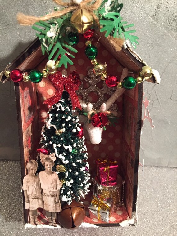 Download Free Christmas Village House Christmas Diorama Miniature Etsy SVG DXF Cut File