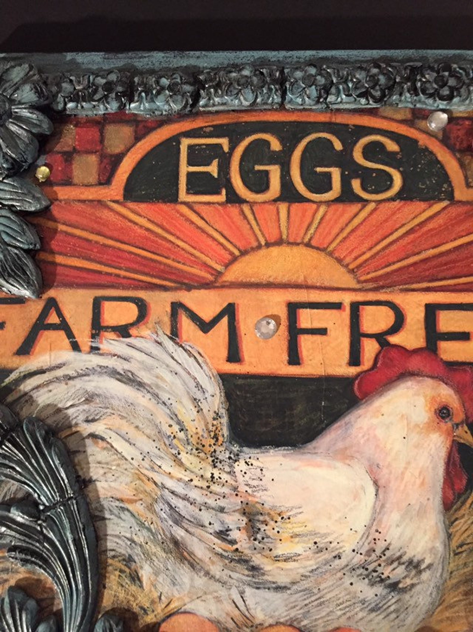 Rooster Wall Decor Rustic Wallart Kitchen Wall Art Etsy