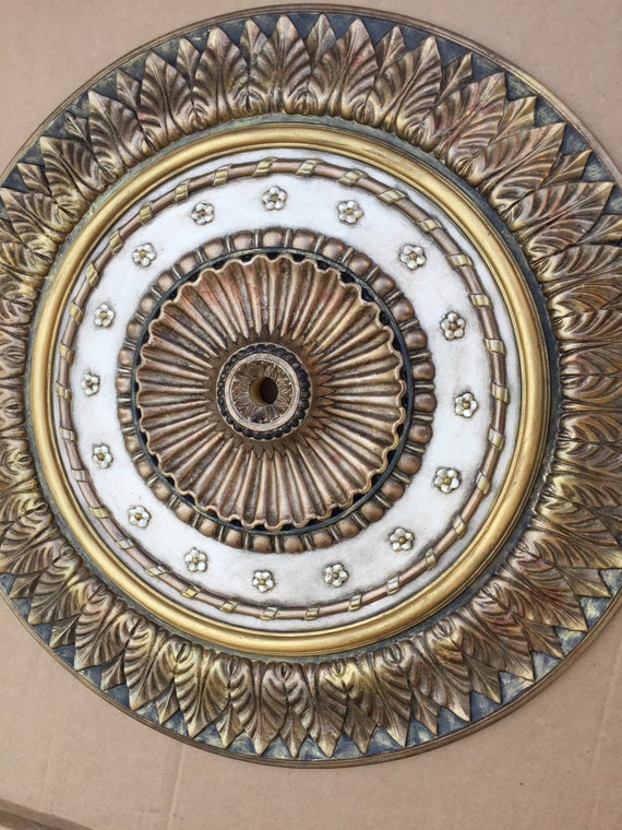 Hand Painted Ceiling Medallion Painted Medallion Custom Medallion Home Decor Decorative Medallion