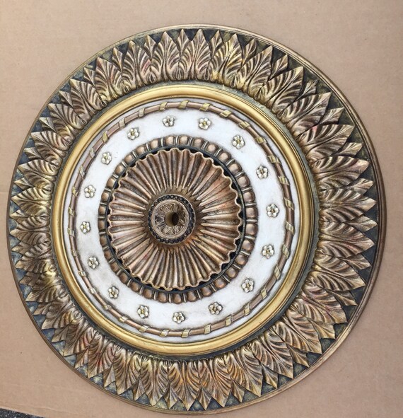 Hand Painted Ceiling Medallion Painted Medallion Custom Medallion Home Decor Decorative Medallion