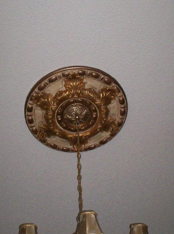 Gold And Faux 23 Hand Painted Ceiling Medallion