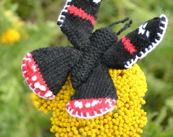 Red Admiral Butterfly Knitting Pattern