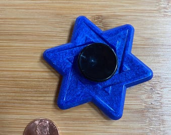 One Handmade Blue Spinner Fidget Toy.   (YC#15).  FREE SHIPPING