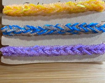 Three Handmade Stretch-Band Bracelets.    (YC#33) by H.H. - FREE SHIPPING