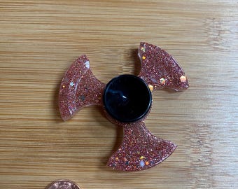 One Handmade Pink Glitter Spinner Fidget Toy.   (YC#18).  FREE SHIPPING