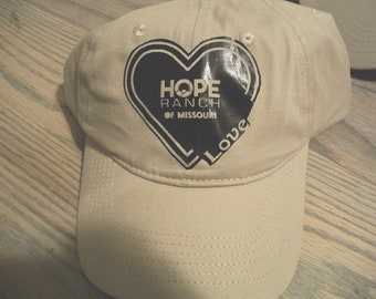 Tan Cap with Hope Ranch of Missouri logo design.  #155. FREE SHIPPING
