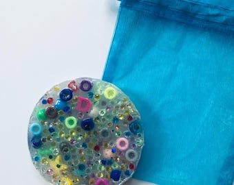 Rainbows!  Handmade Sensory Pick Pad  #BW(age 15, #820). FREE SHIPPING