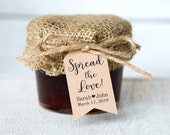 Répandre l’étiquette d’amour - Étiquettes de faveur de mariage - Confiture de faveurs de mariage - Répandre les faveurs de mariage - Faveurs de marmelade - Faveurs de miel - PETIT - 40 étiquettes