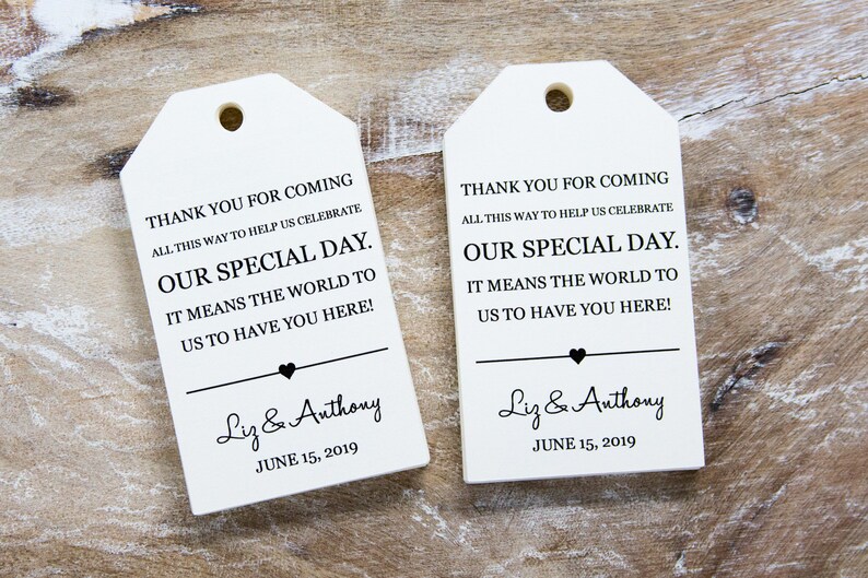 Thank You Tag Wedding Favor Tag Luggage Favor Tag Etsy