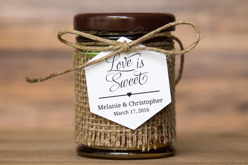 Love is Sweet Tag - Hexagon Tag - Honey Wedding Favor Tags - Honey Jar Wedding Favors - Honey Jar - Wedding Favor Tags - Hex Tags