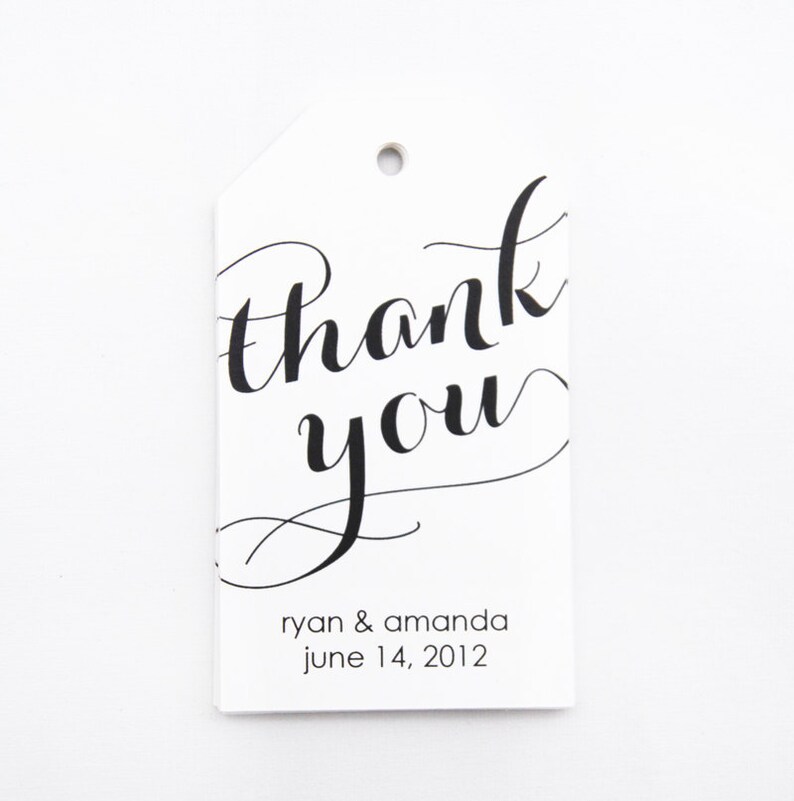 Thank You Tag Custom Thank You Tags Party Favor Tags Etsy