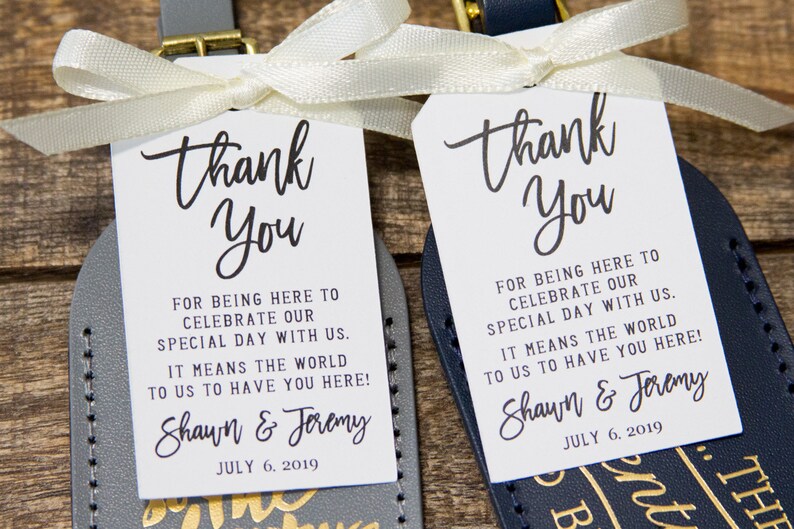 Thank You Tags Wedding Favor Tag Luggage Favor Tags Etsy