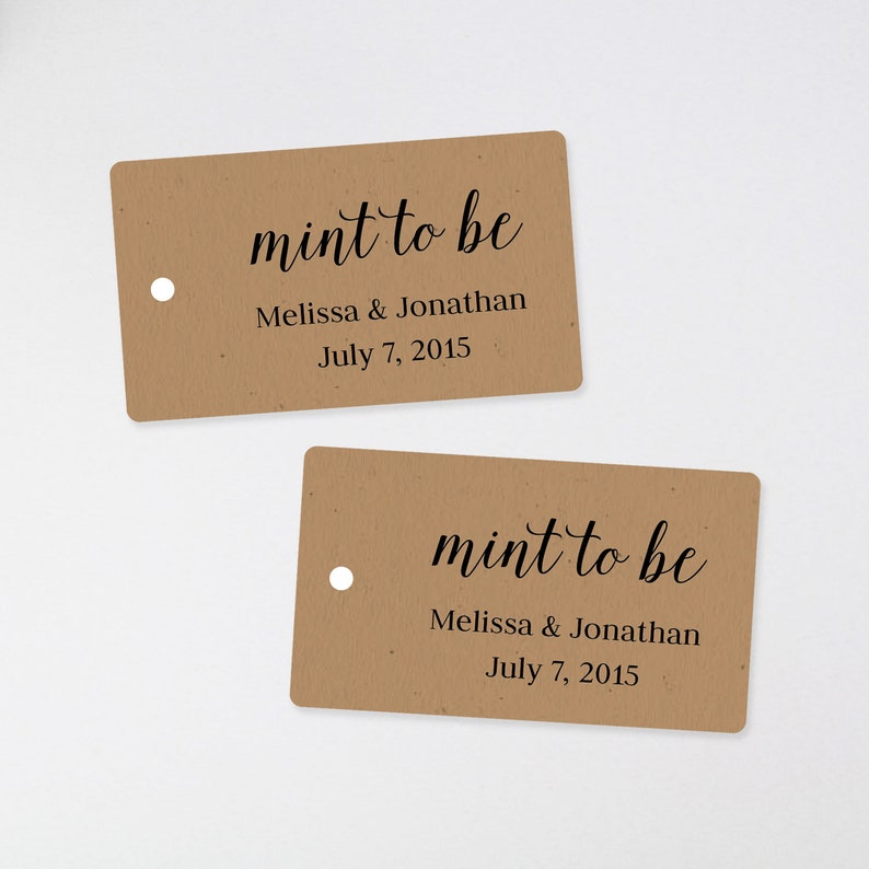Wedding Favor Tag SMALL Size Mint to Be Custom Tag Etsy