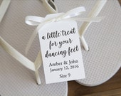 Une petite gâterie pour vos étiquettes de Chausson pieds - Flip Flop Tags - danses - mariage Tags - Tag personnalisé - chaussures de danse - chaussures de mariage - petit