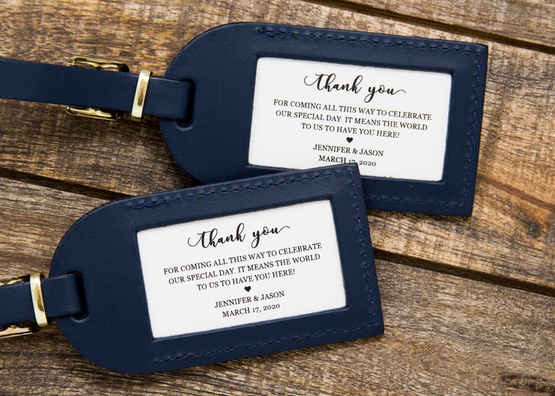 Thank You Wedding Favor Luggage Tag Inserts Wedding Favor Tags Destination Wedding Favor Tags Inserts for Leather Luggage Tags