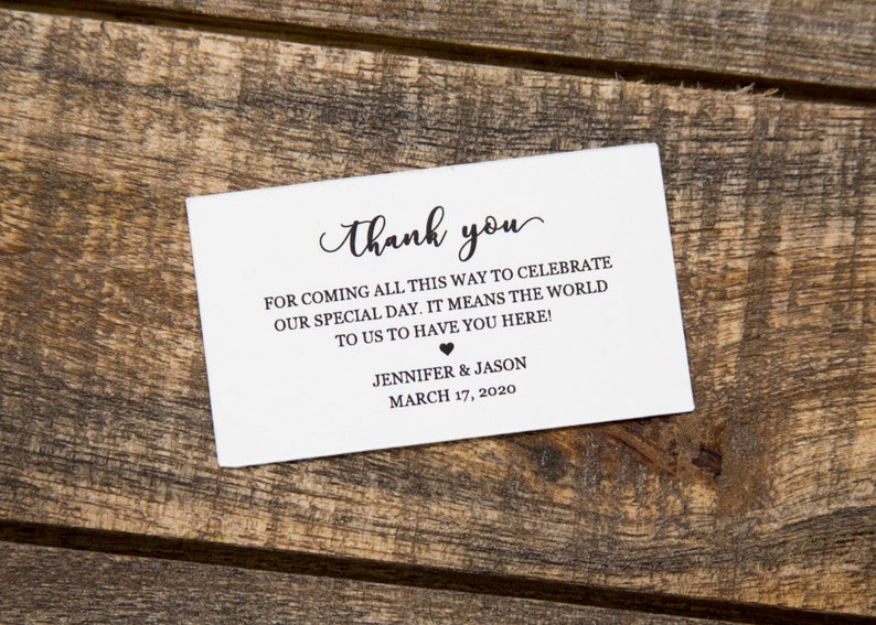 Thank You Wedding Favor Luggage Tag Inserts Wedding Favor Tags Destination Wedding Favor Tags Inserts for Leather Luggage Tags